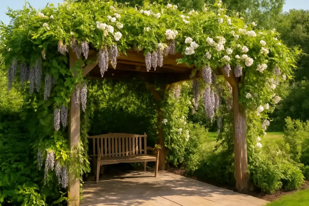 Con quali piante rivestire una pergola? Ottieni ombra compatta e profumo in poche stagioni