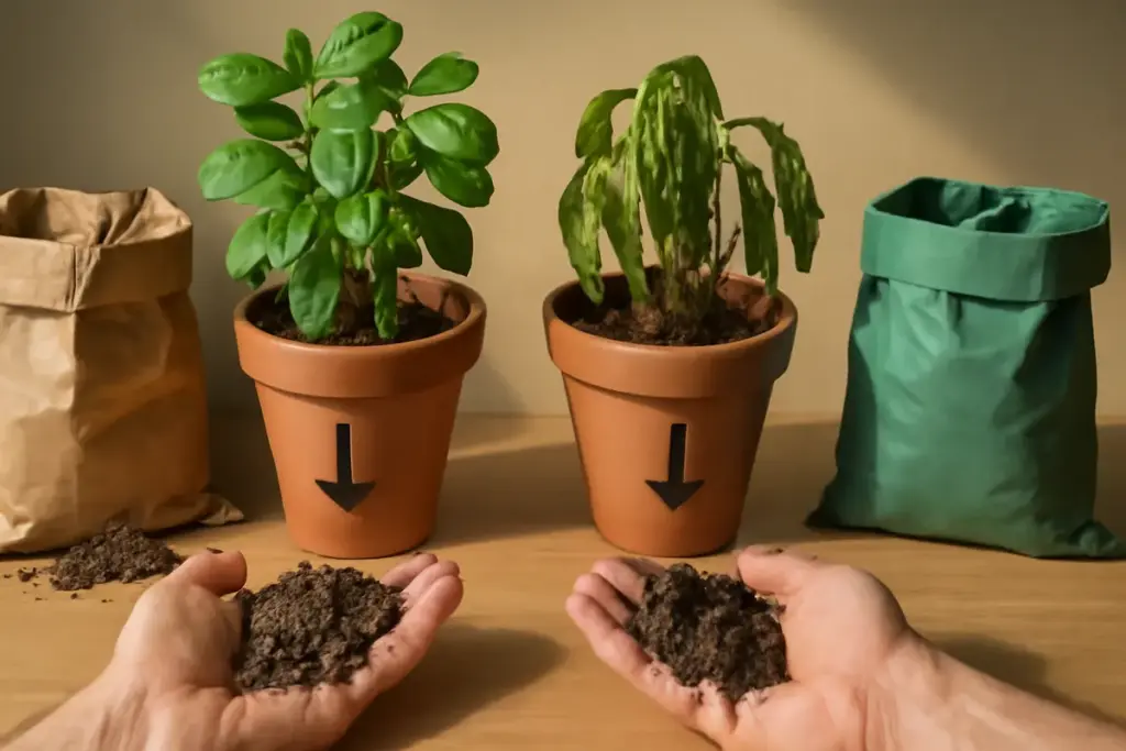 Terriccio esausto o riciclato? La scelta che cambia il destino delle tue piante in vaso