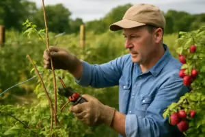 Coltivazione dei lamponi: la potatura annuale che favorisce frutti abbondanti e sani